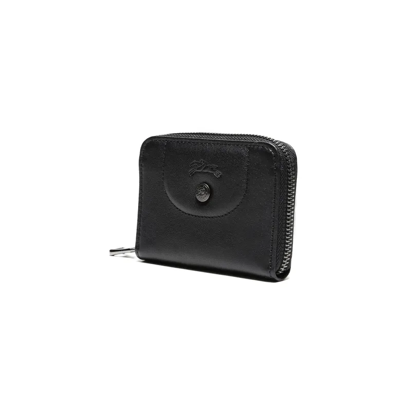 LONGCHAMP Le Pliage Cuir Sheepskin Card Clip Card Holder Women's Black-1