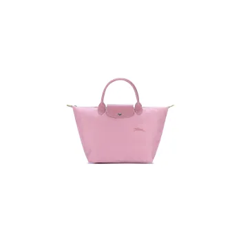 LONGCHAMP Le Pliage Green Canvas With Leather Trim Canvas Bag Dumpling Bag Handbags Medium Size Women's Pink