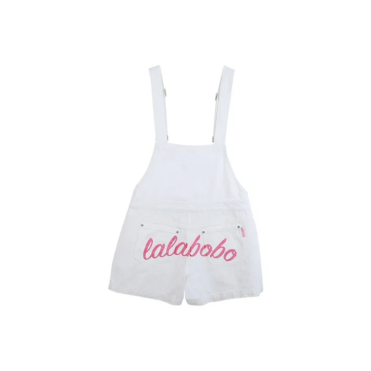 LALABOBO Denim Shorts Women's White Denim-1