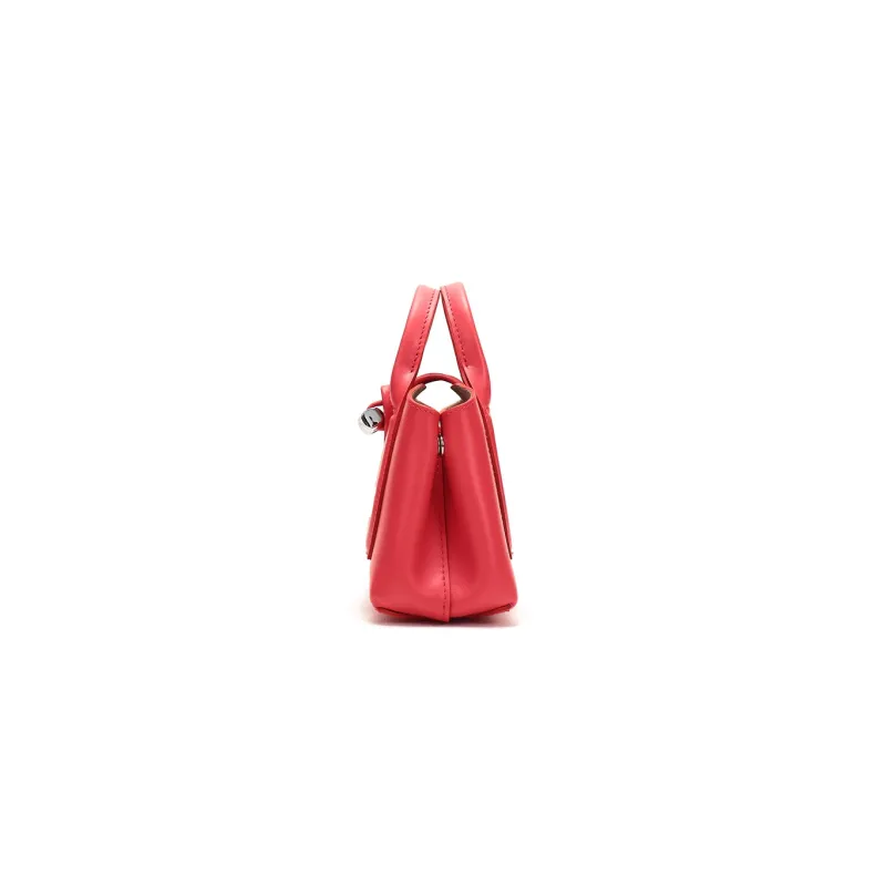 LONGCHAMP Le Pliage Cow Leather Handbag, Crossbody Bag, Shoulder Bag Regular Women's Bright Pink-2