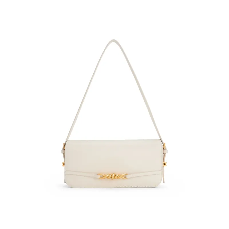 CHARLES&KEITH Polyurethane Small CK Bag Small Square Bag Shoulder Bag Women's Cream Milk White/Navy Blue/Fuchsia-0