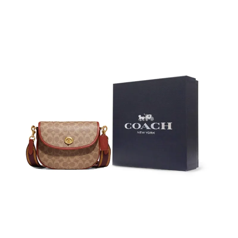 COACH Willow Monogram Print Saddle Bag-4
