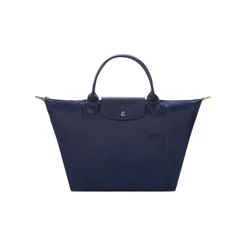 LONGCHAMP Le Pliage Green Canvas Dumpling Bag, Shoulder Bag, Crossbody Bag, Handbag Medium Size Women's Sea Blue-0