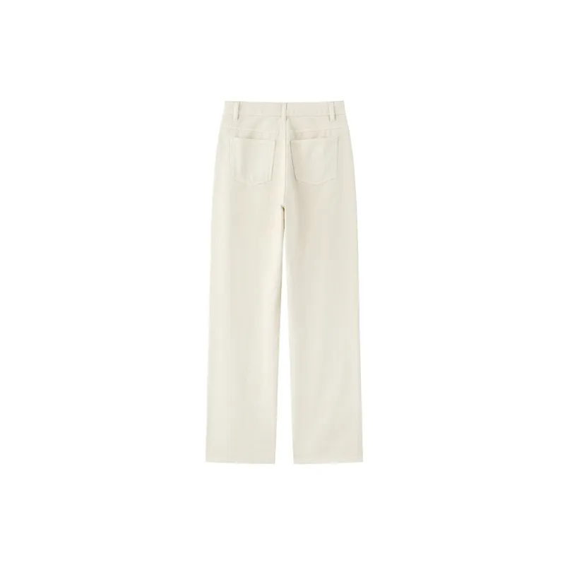 ZHOUMIAO Jeans Women's White-1