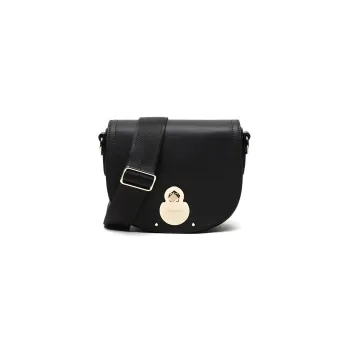 LONGCHAMP Le Pliage Cow Leather Messenger Bag Crossbody Bag Shoulder Bag Women's Black
