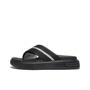 BALLY Rubber Sole Slide Slippers Men's Black White