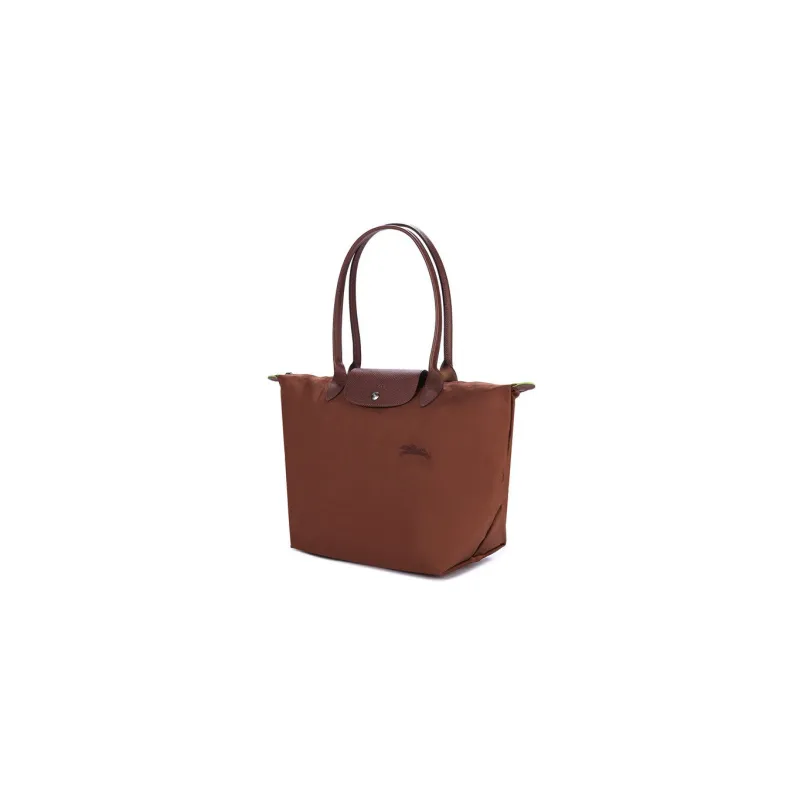 LONGCHAMP Le Pliage Green Canvas With Leather Canvas Bag Dumpling Bag Handbag Shoulder Bag Large Size Women's Brown-1