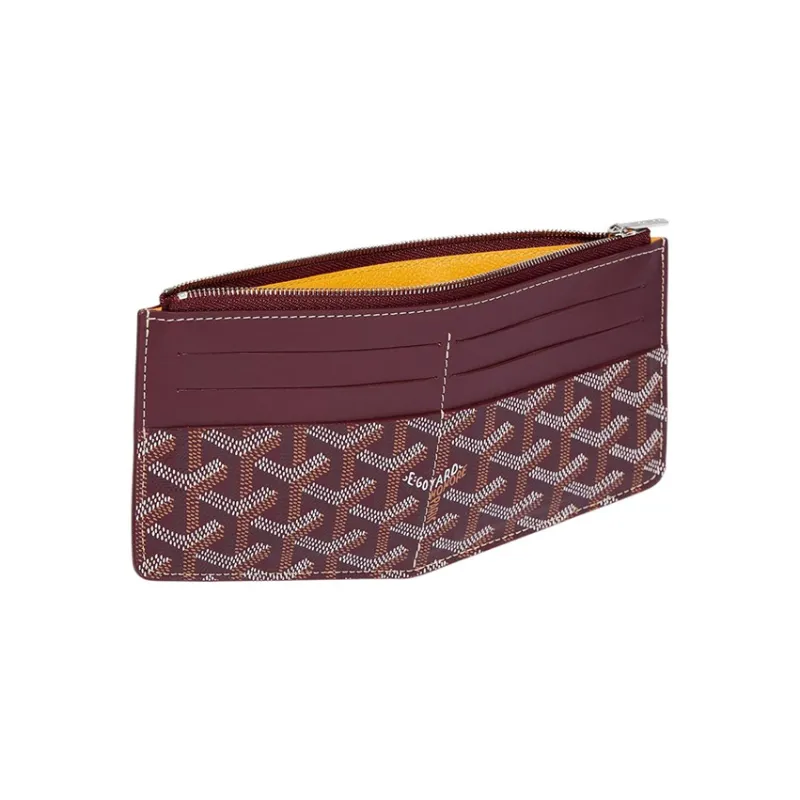 GOYARD Insert Louise Canvas With Leather Wallet Unisex Burgundy-2