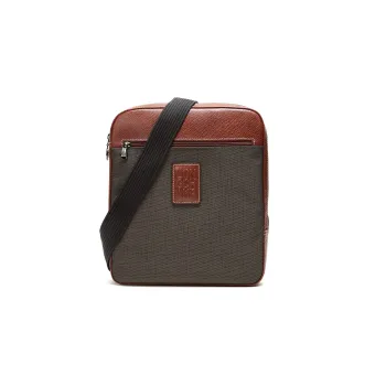 LONGCHAMP Boxford Fabric With Leather Messenger Bag Crossbody Bag Shoulder Bag Men's Brown