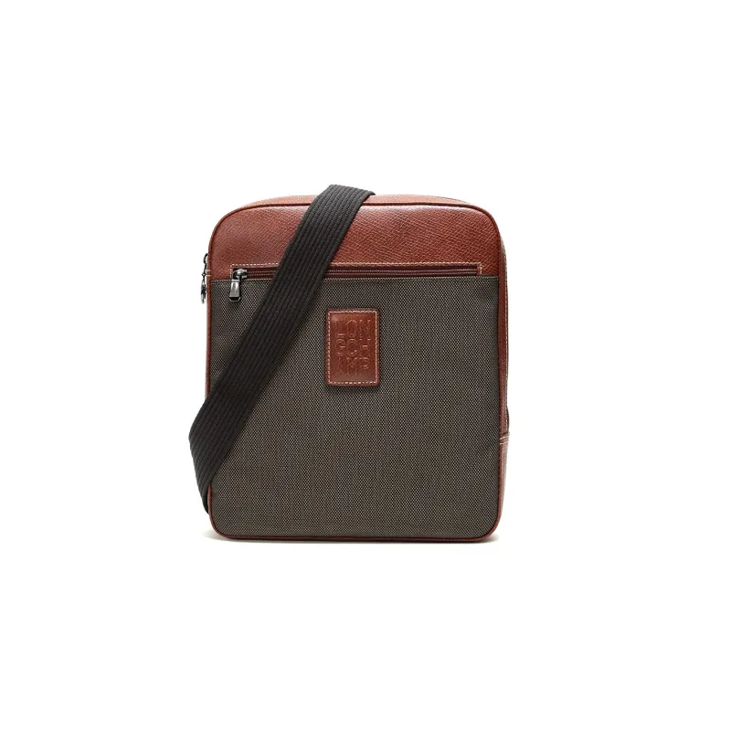 LONGCHAMP Boxford Fabric With Leather Messenger Bag Crossbody Bag Shoulder Bag Men's Brown-0