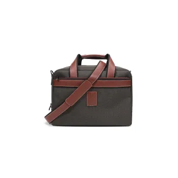 LONGCHAMP Boxford Fabric Laptop Bag Briefcase Combo Handbag Shoulder Bag Men's Army Green & Brown Multicolor