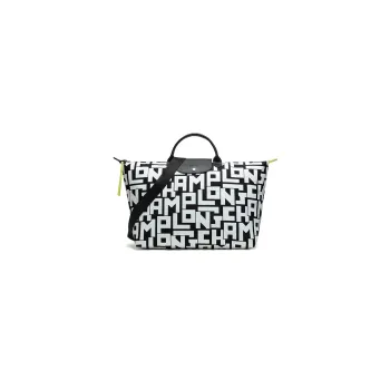 LONGCHAMP Le Pliage LGP Fabric One Shoulder Handbags Large Size Women's Black White