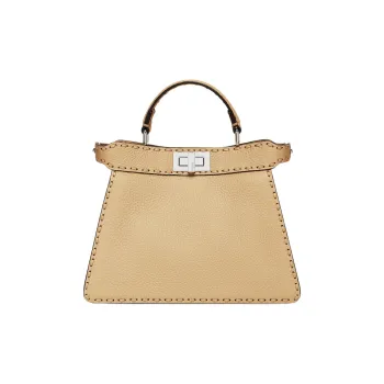 FENDI Peekaboo ISeeU Calfskin Shoulder Bag, Crossbody Bag, Handbag Trumpets Women's Beige