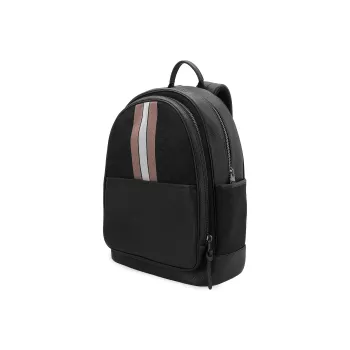COACH Thompson Jacquard With Pebbled Leather Backpack Medium Size Unisex Black
