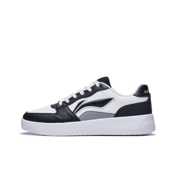 LiNing Acer Truncatum Slip Resistant Cushioning Wear Resistant Low Top Skateboard Shoes Men's White Black