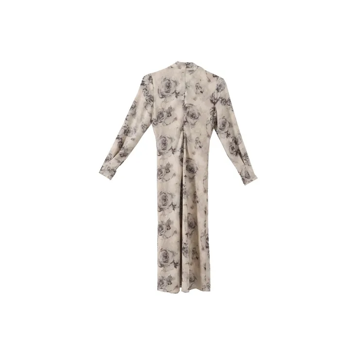 YUMOMO STAR Long Sleeved Dresses Women's Ink Wash Floral-1