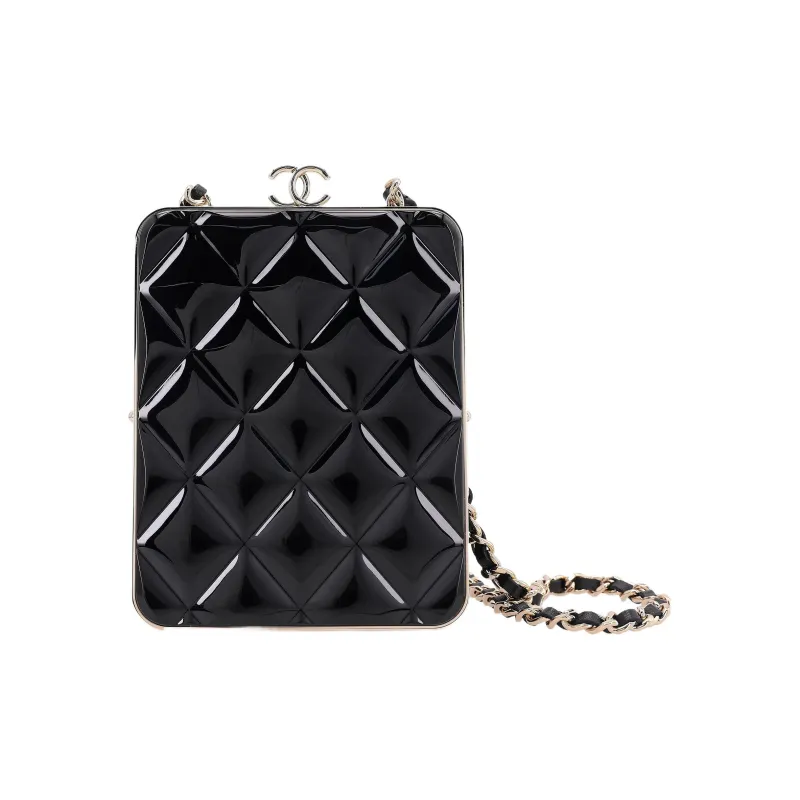 CHANEL 22c Early Spring Sheepskin Clutch Makeup Bag Women's Black-1