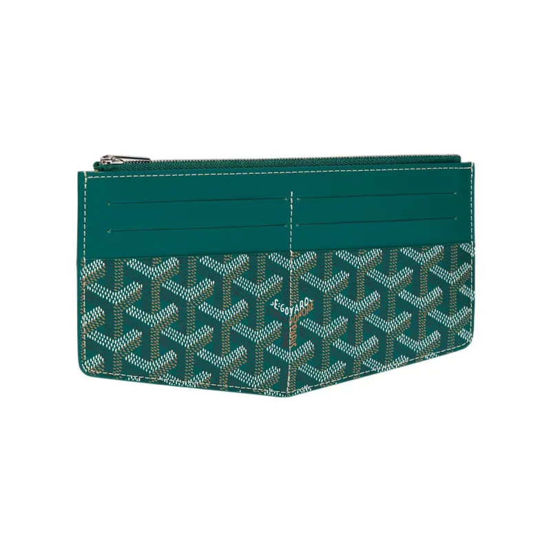 GOYARD Insert Louise Canvas With Leather Wallet Unisex Green-1