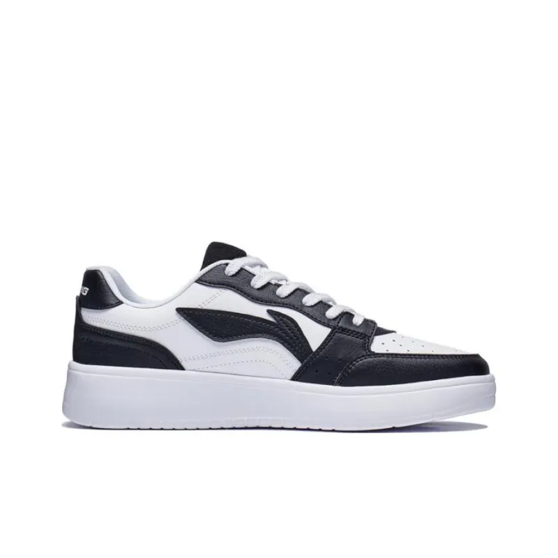 LiNing Acer Truncatum Slip Resistant Cushioning Wear Resistant Low Top Skateboard Shoes Men's White Black-1
