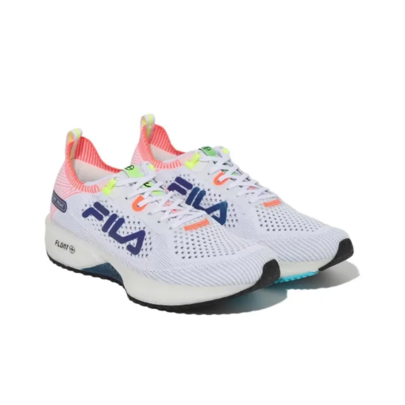 FILA Float Prime Abrasion Resistant Breathable Low Top Running Shoes Men's White Red-2