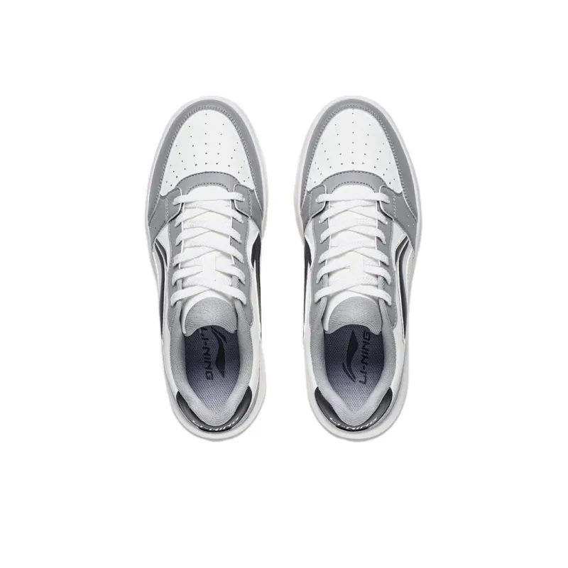 LiNing Acer Truncatum Non-slip Wear-resistant Shock Absorption Low-Top Skateboard Shoes Men's White Gray-3