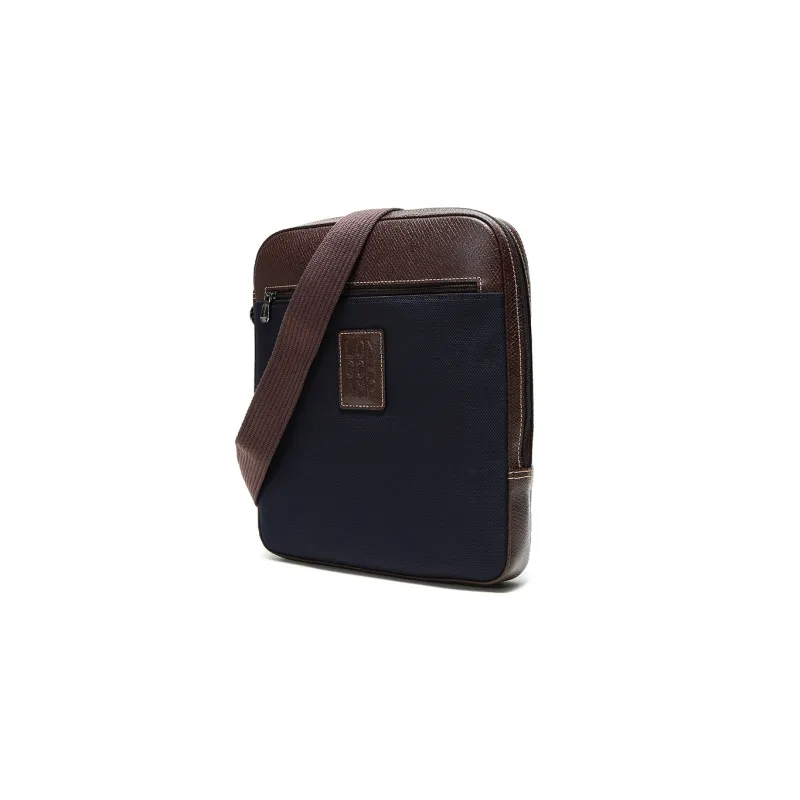 LONGCHAMP Boxford Fabric With Leather Crossbody Bag Shoulder Bag Men's Dark Blue-1