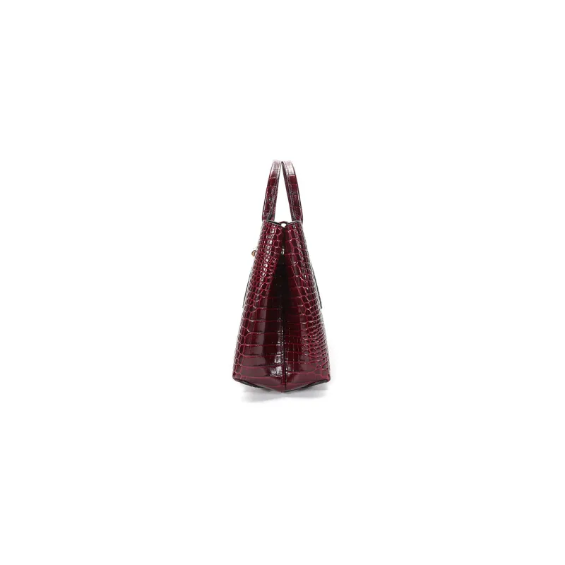 LONGCHAMP Roseau Cow Leather Shoulder Bag Crossbody Bag Handbag Medium Size Women's Burgundy-3