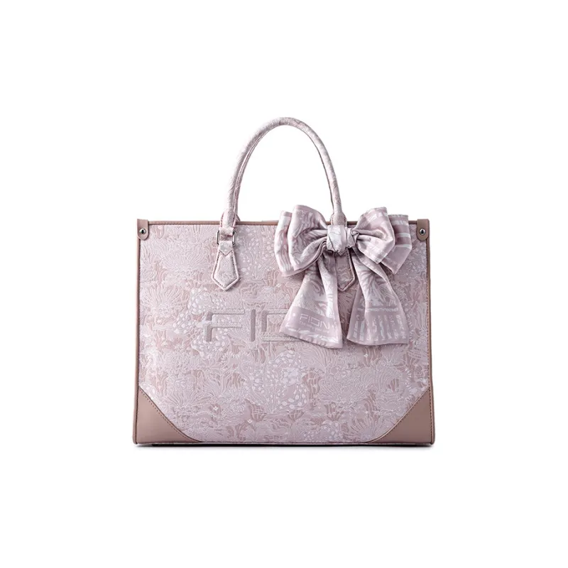 FION Fabric Tote Bag, Shopping Bag, Handbag, Crossbody Bag Tubas Women's Glimmering Fish Shadow/Smoke Pink Yaochi-3