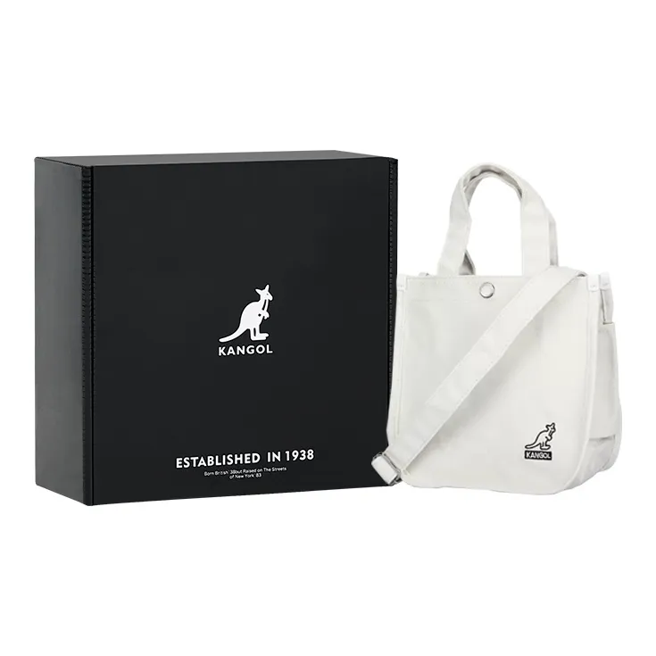 KANGOL Canvas One Shoulder Cell Phone Pouch Small Square Bag Mini Crossbody Handbag Small Size Women's Multicolor-6