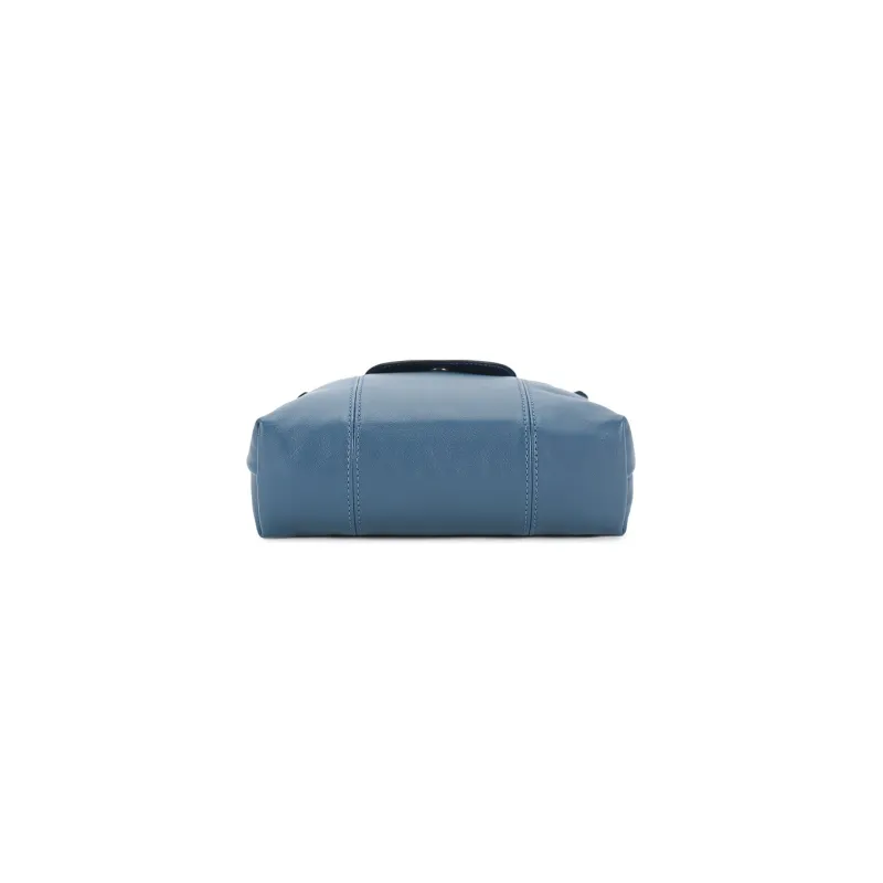 LONGCHAMP Le Pliage Cuir Sheepskin Shoulder Bag Crossbody Bag Mini Women's Pilot Blue-4
