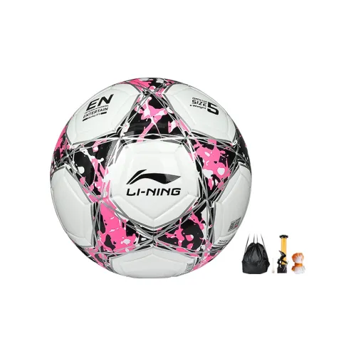 LiNing Size 4 Soccer TPU Seamless Thermal-bonding Unisex Black Pink Patchwork
