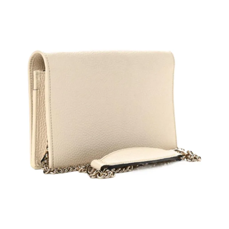 GUCCI Soho Leather Wallet, Shoulder Bag, Crossbody Bag Women's White-1