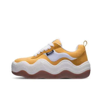 Heyday Triple Wavy Yellow Low Top Platform Puffy Shoes Height Increasing 6cm Unisex Yellow
