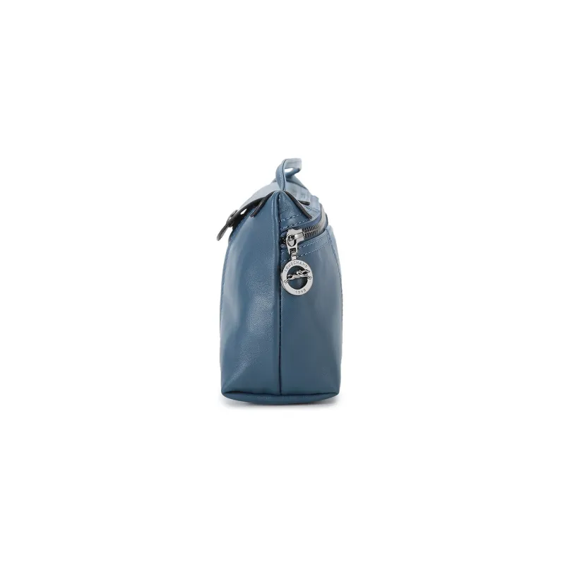 LONGCHAMP Le Pliage Cuir Sheepskin Shoulder Bag Crossbody Bag Mini Women's Pilot Blue-2