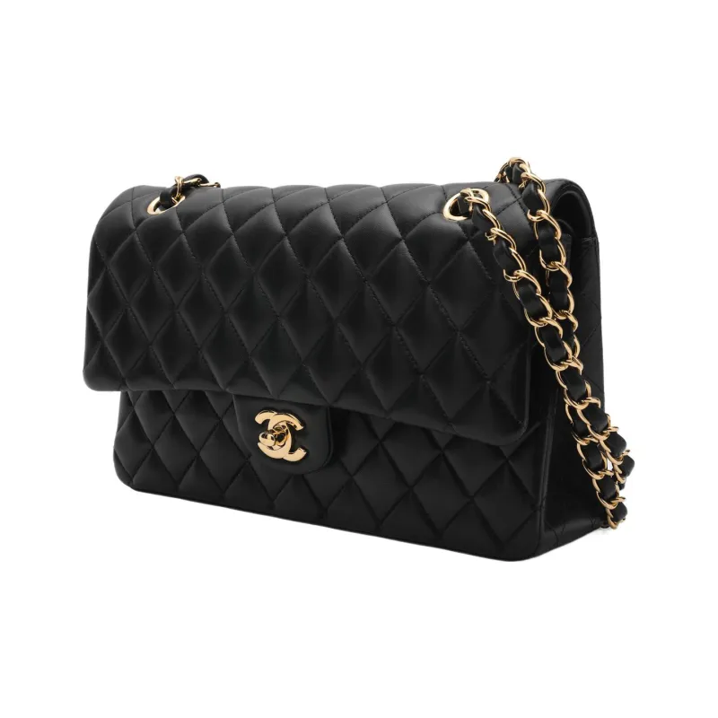 CHANEL Classic Flap CF Sheepskin Flap Bag, Crossbody Bag, Shoulder Bag Medium Size Women's Black-2