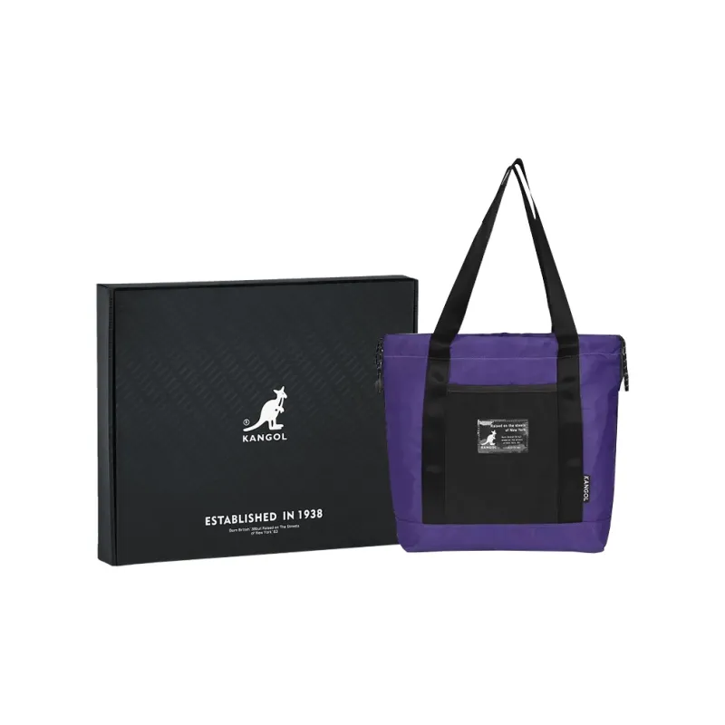 KANGOL Polyester Tote Bag Shopping Bag Shoulder Bag Unisex Fluorescent Green/Violet-6