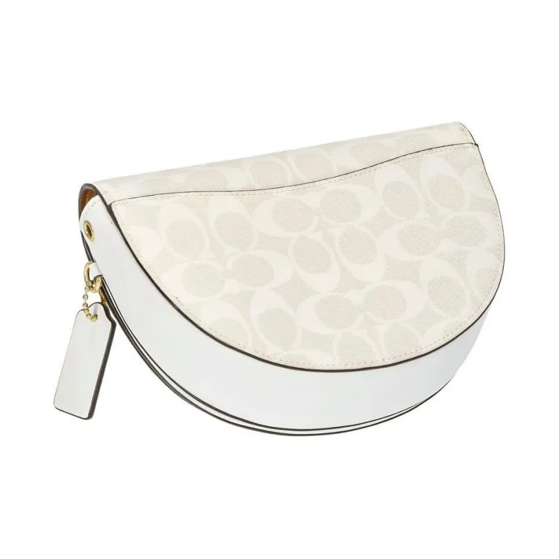 COACH Ellen Canvas Leather Fabric Shoulder Bag, Crossbody Bag Regular Women's Glacier White Monogram-1