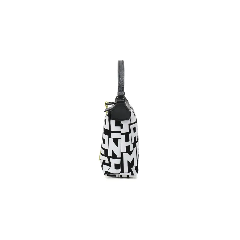 LONGCHAMP Fabric Handbag Women's Black White-2