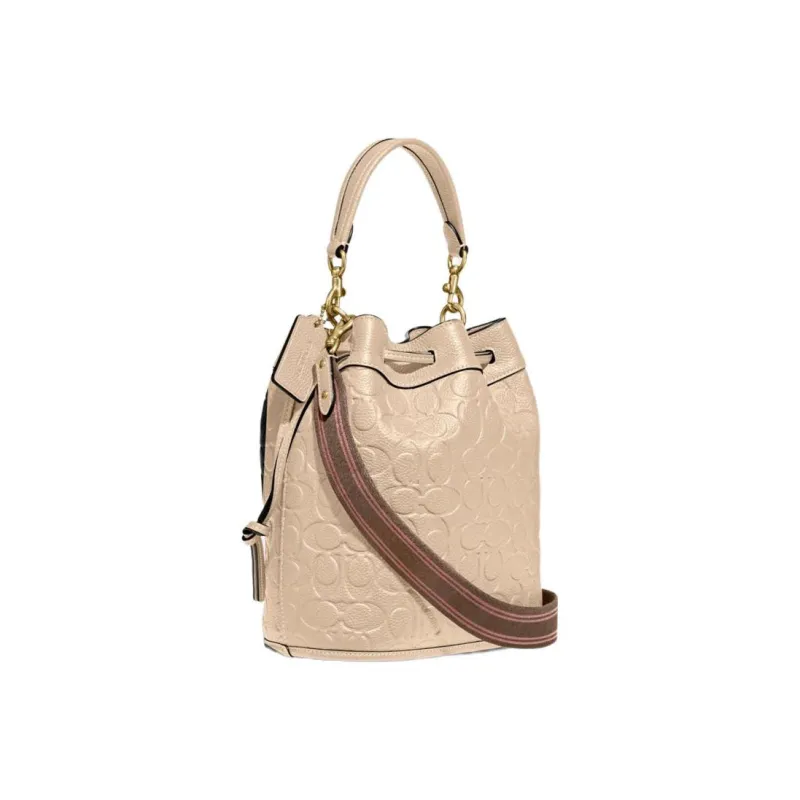COACH Field Leather Crossbody One Shoulder Bucket Bag Handbag Small Size Women's Ecru-1