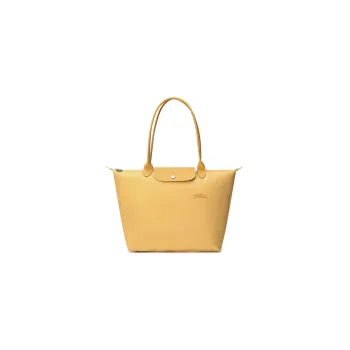 LONGCHAMP Le Pliage Green Yellow Canvas Eco Friendly Canvas Bag One Shoulder Handbag Large Size Women's Yellow