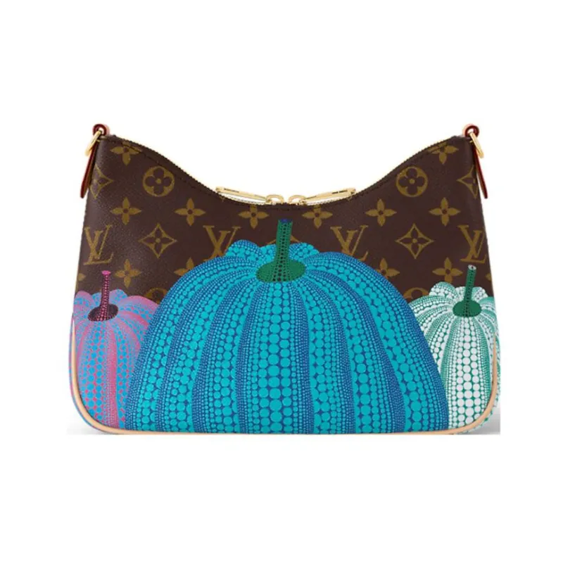 LOUIS VUITTON Yayoi Kusama Collaboration Boulogne Coated Canvas Handbag, Shoulder Bag Regular Women's Brown-3