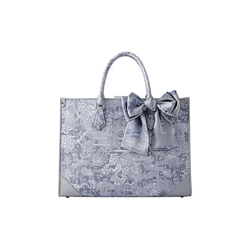 FION Fabric Tote Bag, Shopping Bag, Handbag, Crossbody Bag Tubas Women's Glimmering Fish Shadow/Smoke Pink Yaochi-0
