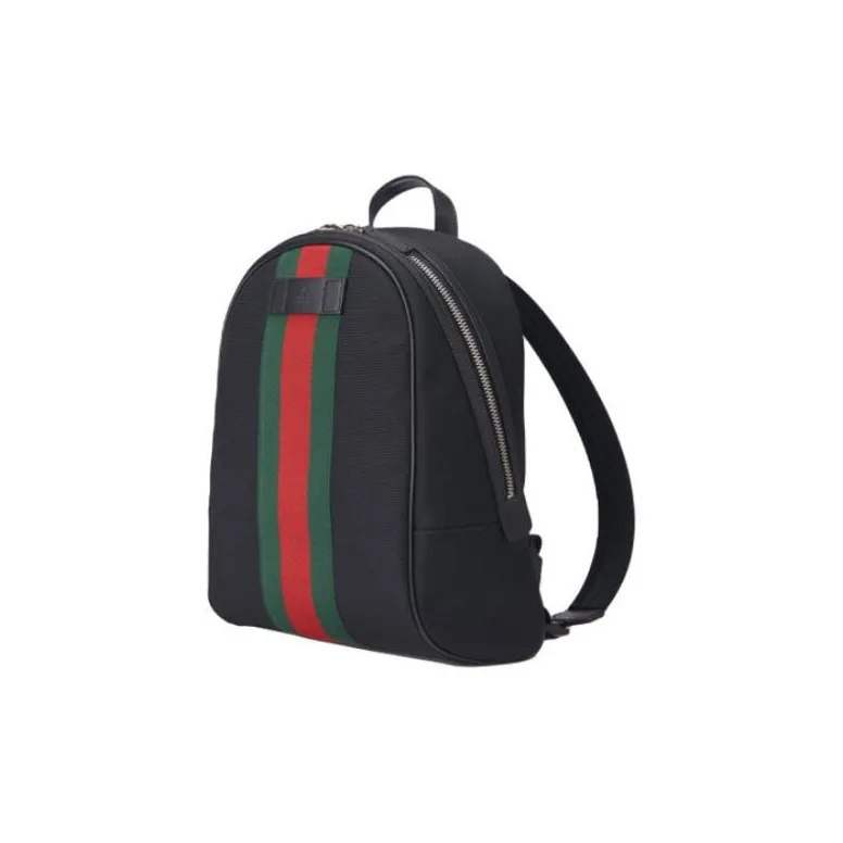 GUCCI Canvas With Leather Backpack Men's Black-1