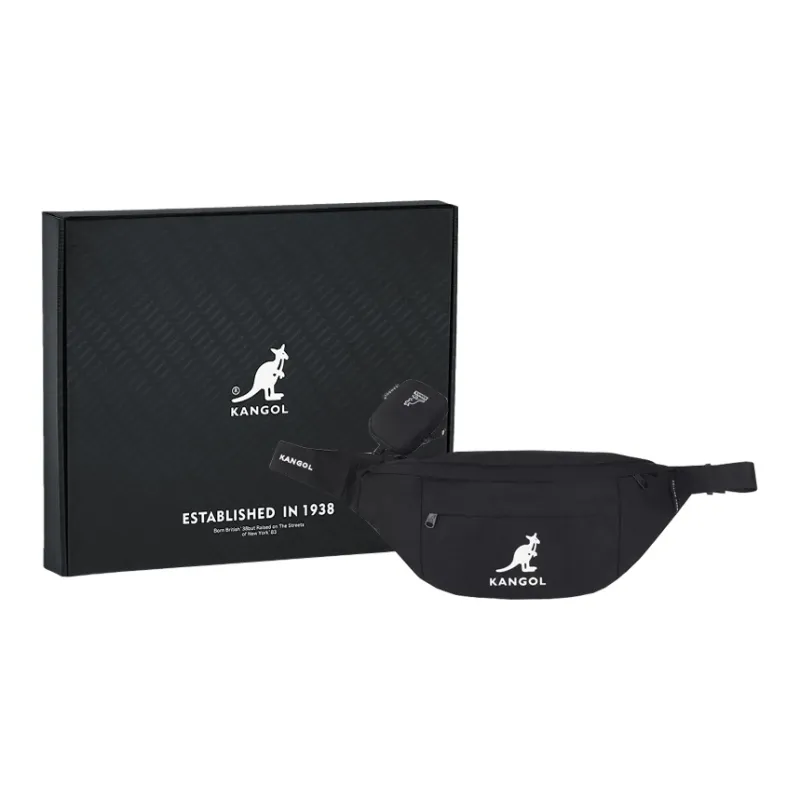 KANGOL Canvas Canvas Bag Crossbody Bag Fanny Pack Sling Bag Medium Size Unisex Black/Gray/Khaki/Pink-6