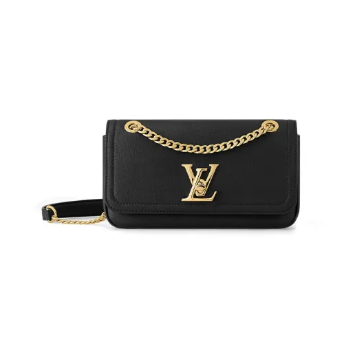 LOUIS VUITTON Grained Calfskin Chain Bag Portable Crossbody Bag Shoulder Bag Women's Black