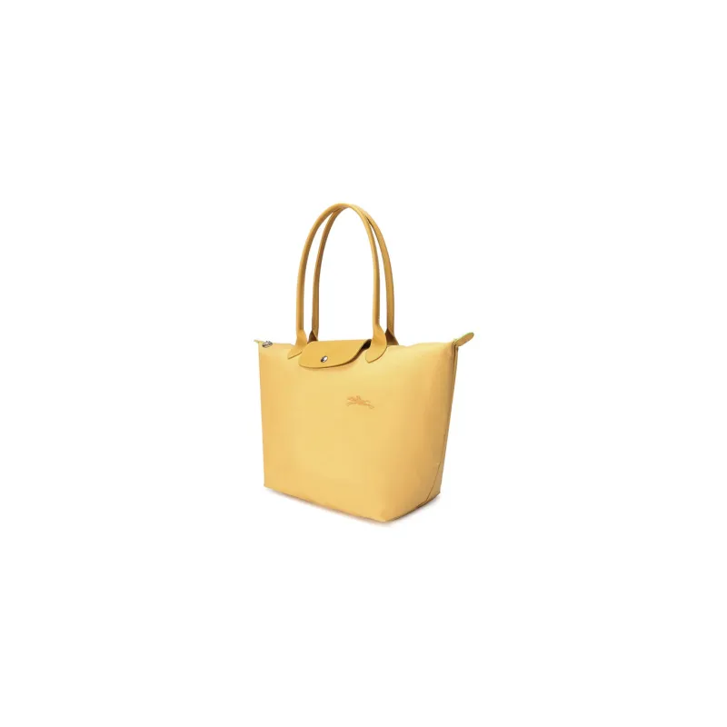 LONGCHAMP Le Pliage Green Yellow Canvas Eco Friendly Canvas Bag One Shoulder Handbag Large Size Women's Yellow-1