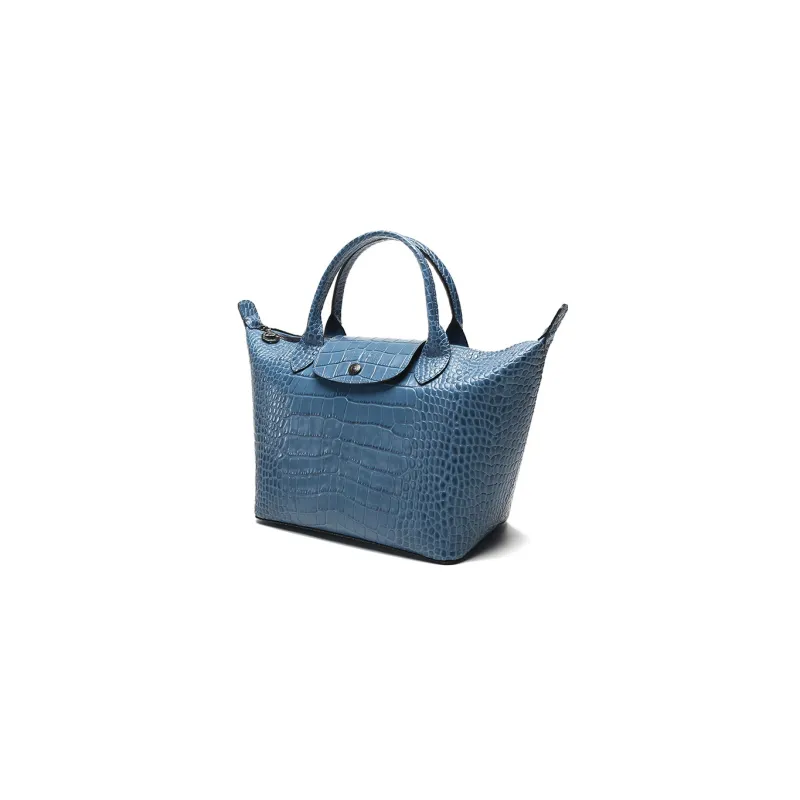 LONGCHAMP Le Pliage Cuir Cow Leather Dumpling Bag Handbag Women's Slate Blue-1