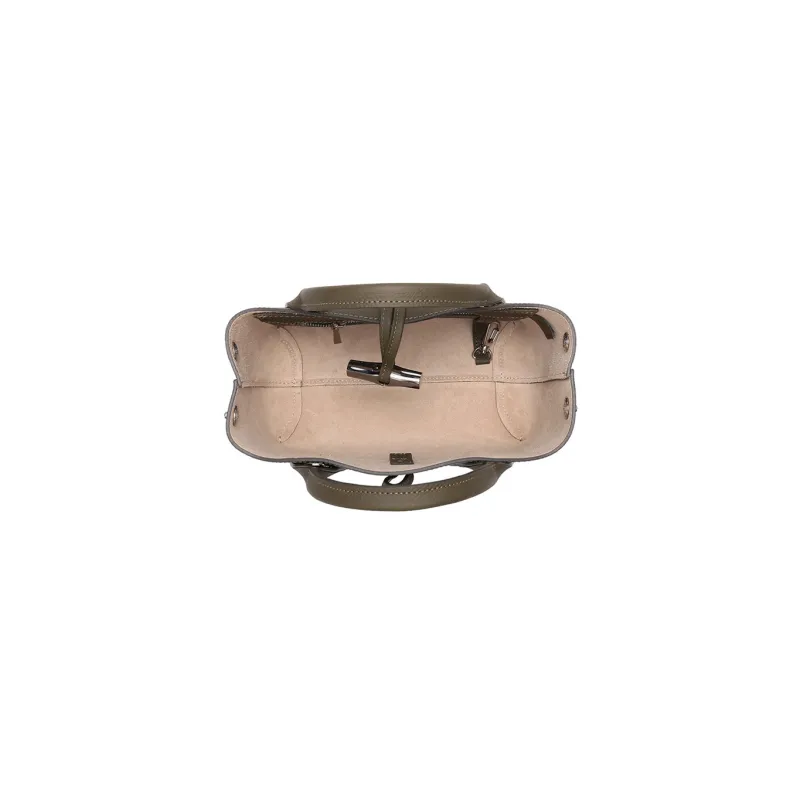 LONGCHAMP Roseau Cow Leather Shoulder Bag Crossbody Bag Handbag Small Size Women's Khaki-5