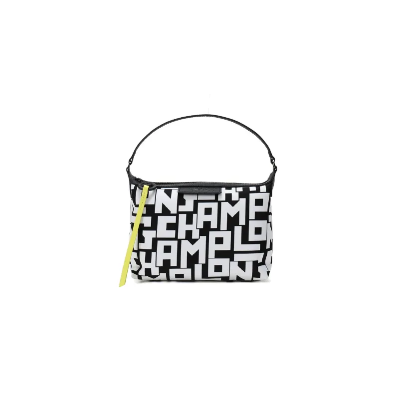 LONGCHAMP Fabric Handbag Women's Black White-0