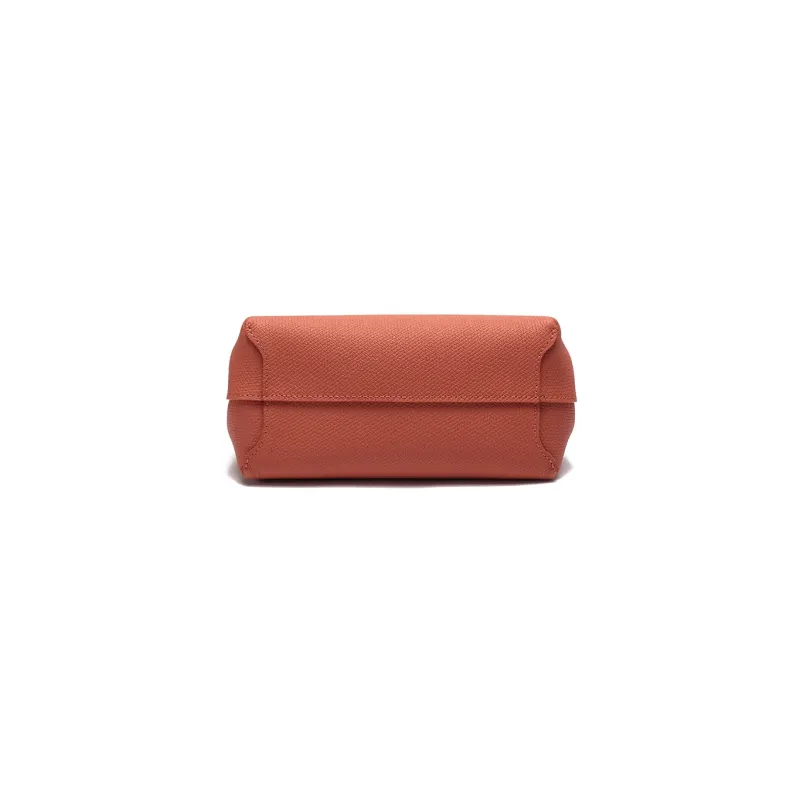 LONGCHAMP Roseau Cow Leather Beige Bag, Handbag Small Size Women's Brick Red-4